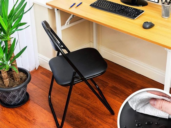 Folding Chair Padded Paris Faux Leather Chair Home Office Dining (FREE POSTAGE)