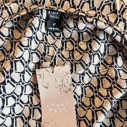 Brand New Emery Rose Wrap Front Geometric Midi Dress - Size M / UK 10 / EU 38