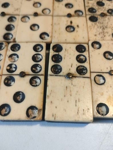 Circa 1900 Bone and Ebonised Domino Set