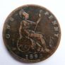 1892 Victoria One Penny Coin Image 4