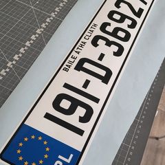 Sticker number plate