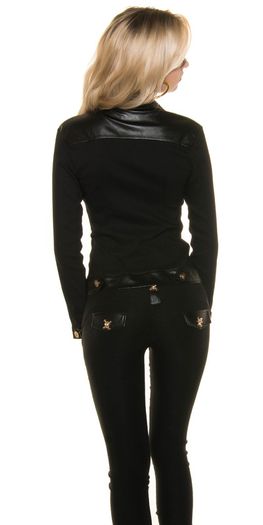 leatherlook_Jacketw_Skullheadbutton__Color_BLACK size 6-8, 8/10