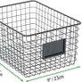Set of 4 Wire Storage Basket  Wire Basket for Storing Items Around The Home Metal Basket for Kitchen, Bedroom, Bathroom and More Black Image 2