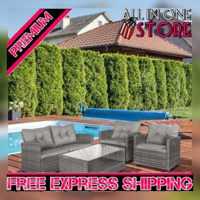 4 PCS Outdoor Patio Furniture Sets All Weather PE Rattan Chair set Indoor Outdoor Backyard Garden Coffee Table (FREE SHIPPING)