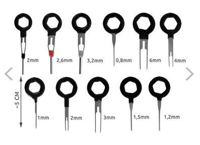 Pullers for Removing Connector Pins - Set of 11 pcs. (new, unopened)