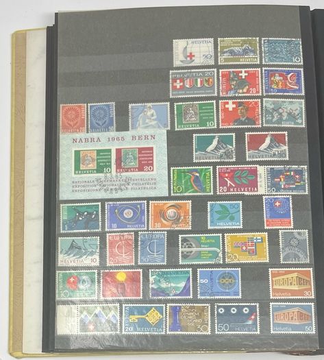 Collection: Switzerland (Helvetia) mainly, Malta, Gibraltar & Andorra Stamps mainy usd but a few mint on 38 pages