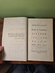 1762 Irish Parliament Journals of the House of Commons. Dublin Printing.