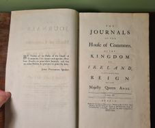1762 Irish Parliament Journals of the House of Commons. Dublin Printing.
