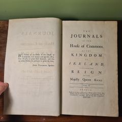 1762 Irish Parliament Journals of the House of Commons. Dublin Printing.