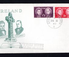 1962 Ireland O'Donovan/O'Curry Commemorative Stamps Illustrated First Day Cover (FDC) with Baile Atha Cliath (Dublin) cancel