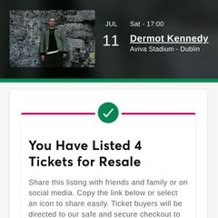 4 x Dermot Kennedy Sat Tickets