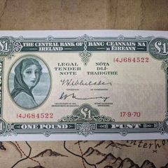1 Pound Lady Lavery 17/9/70 IRISH NOTE