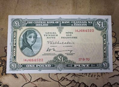 1 Pound Lady Lavery 17/9/70 IRISH NOTE