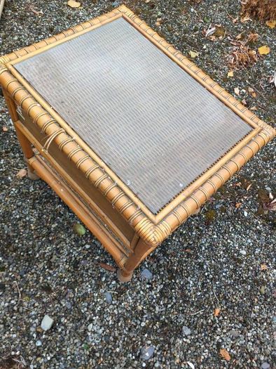 vintage glass top nightstand