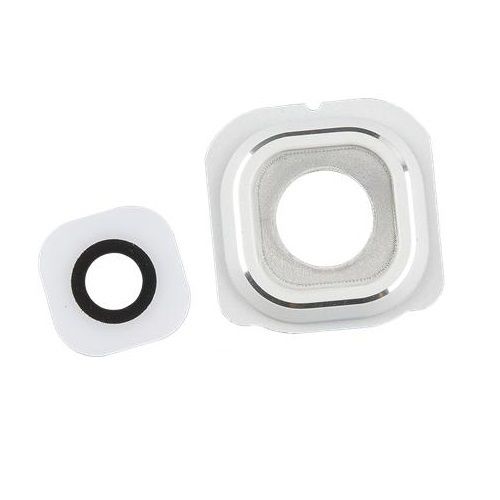 Back Camera Lens Frame Holder for Samsung Galaxy S6 Silver-#114157