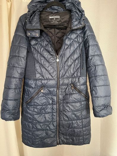 Navy Bernardo Puffer Coat With Hood