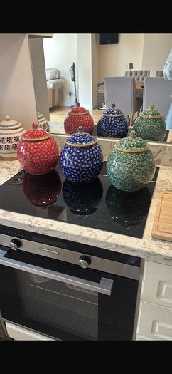 Nicholas Mosse Lawn Cookie Jars and 2 Large Rectangular Plates