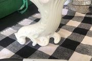 Belleek Cornucopia Shell and Scroll Vase Gold Trim 8th Mark