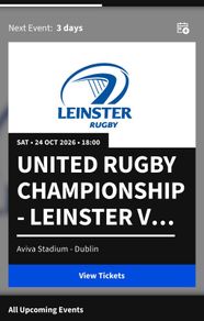 Leinster v Munster tickets family ticket