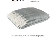 Plaid Wool Throw - Grey/White