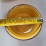 Vintage Ochre Yellow Ceramic Bowl Set with Silver and Gold Metal Rim Accent Image 8