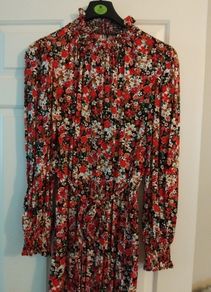 Floral full length Dress size 12 with sleeves