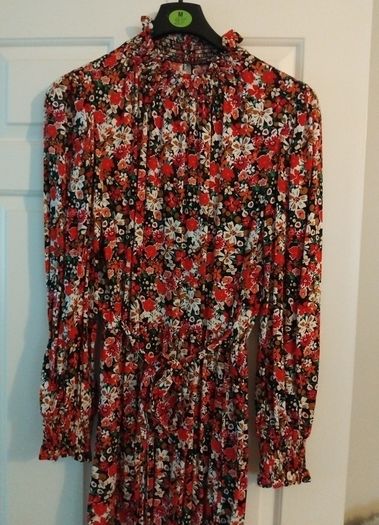 Floral full length Dress size 12 with sleeves