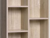 _bookshelf, standing shelf, with 5 compartments, for living room, study, children's room, office, as a room divider, 50 x 24 x 80 cm, oak-colored