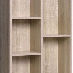 _bookshelf, standing shelf, with 5 compartments, for living room, study, children's room, office, as a room divider, 50 x 24 x 80 cm, oak-colored