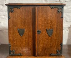 Edwardian Oak Smokers Cabinet.