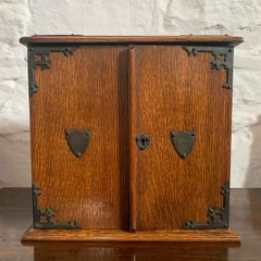 Edwardian Oak Smokers Cabinet.
