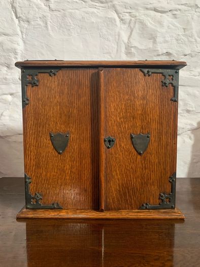 Edwardian Oak Smokers Cabinet.