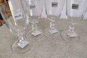 Set of 4  Bohemia Bubble Stem Glasses, Made in EU Stemware, Water Wine Stem Glasses, Crystal Goblets, Original Stickers