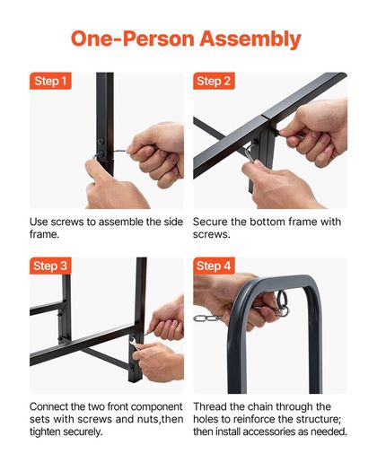 Outdoor Firewood Rack, 1/2 Cord, 500 kg