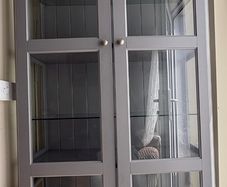 Grey Glass Display Cabinet / Storage Unit