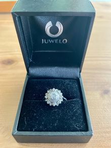 Diamond White Gold Art Deco Engagement or Dress ring