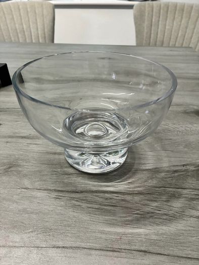 Glass Pedestal Bowl With Decorative Air Bubble  17cm x 12cm