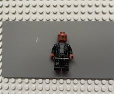 lego super heroes sh0585 Nick Fury - Gray Sweater and Black Trench Coat minifigure, Shirt Tail