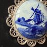 Delft vintage silver brooch Image 3