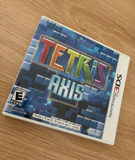 Flame Red Nintendo 3DS (NTSC-U), Tetris Axis, and sealed AR cards