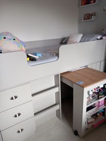 Cabin bed with desk