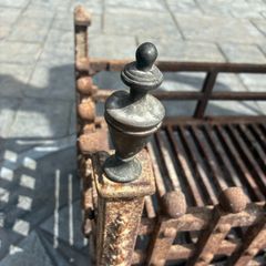 Heavy cast and brass firebox