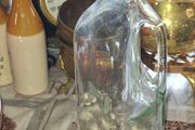 Vintage Style 1.75L Clear Glass Liquor Bottle Jug with Handle, Postage Available or Collection