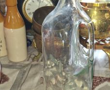 Vintage Style 1.75L Clear Glass Liquor Bottle Jug with Handle, Postage Available or Collection