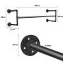 Industrial Pipe Clothes Rack Wall Mounted Hanging Bar Garment Rack Rail Detachable Bedroom Space-Saver for Home Image 3