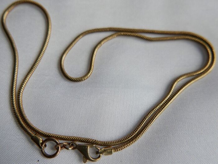 Vintage 9ct 375 YELLOW GOLD Snake Necklace CHAIN 17,2" necklace 9,4g Snake Necklace