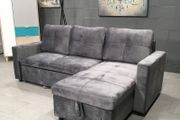 Amazing Dark grey corner sofa bed with storage