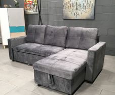 Amazing Dark grey corner sofa bed with storage