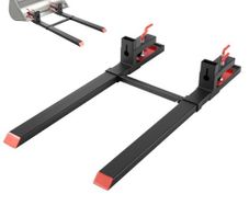 Pallet Forks, 1814 kg Clamp on Pallet Forks, 149 cm Total Length Heavy-Duty Tractor Fork with Adjustable Stabilizer Bar for Tractor Attachments, Loader Bucket, and Skid Steer, Black