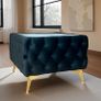 Chesterfield Velvet Square Coffee Table with temp Glass 63x63x45cm Image 4